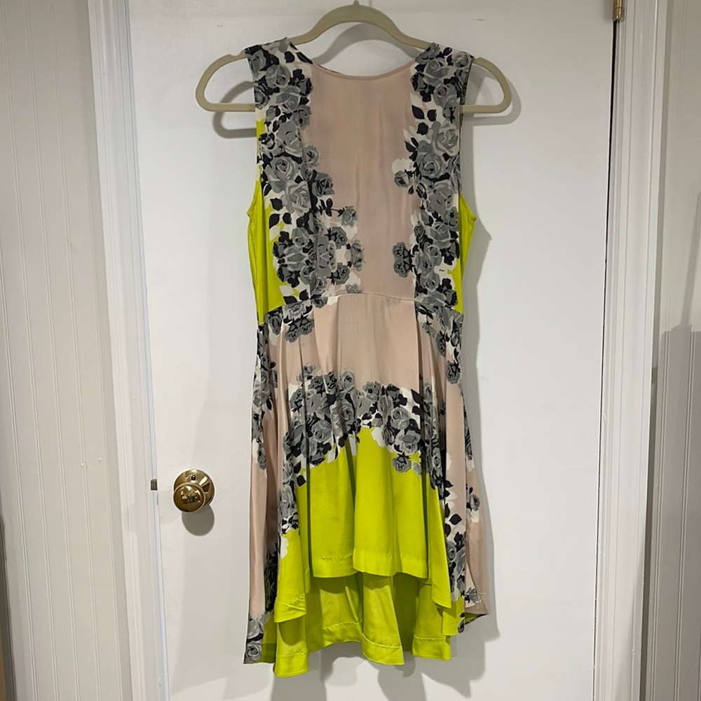 Shakuhachi Acid Bloom kick out silk dress